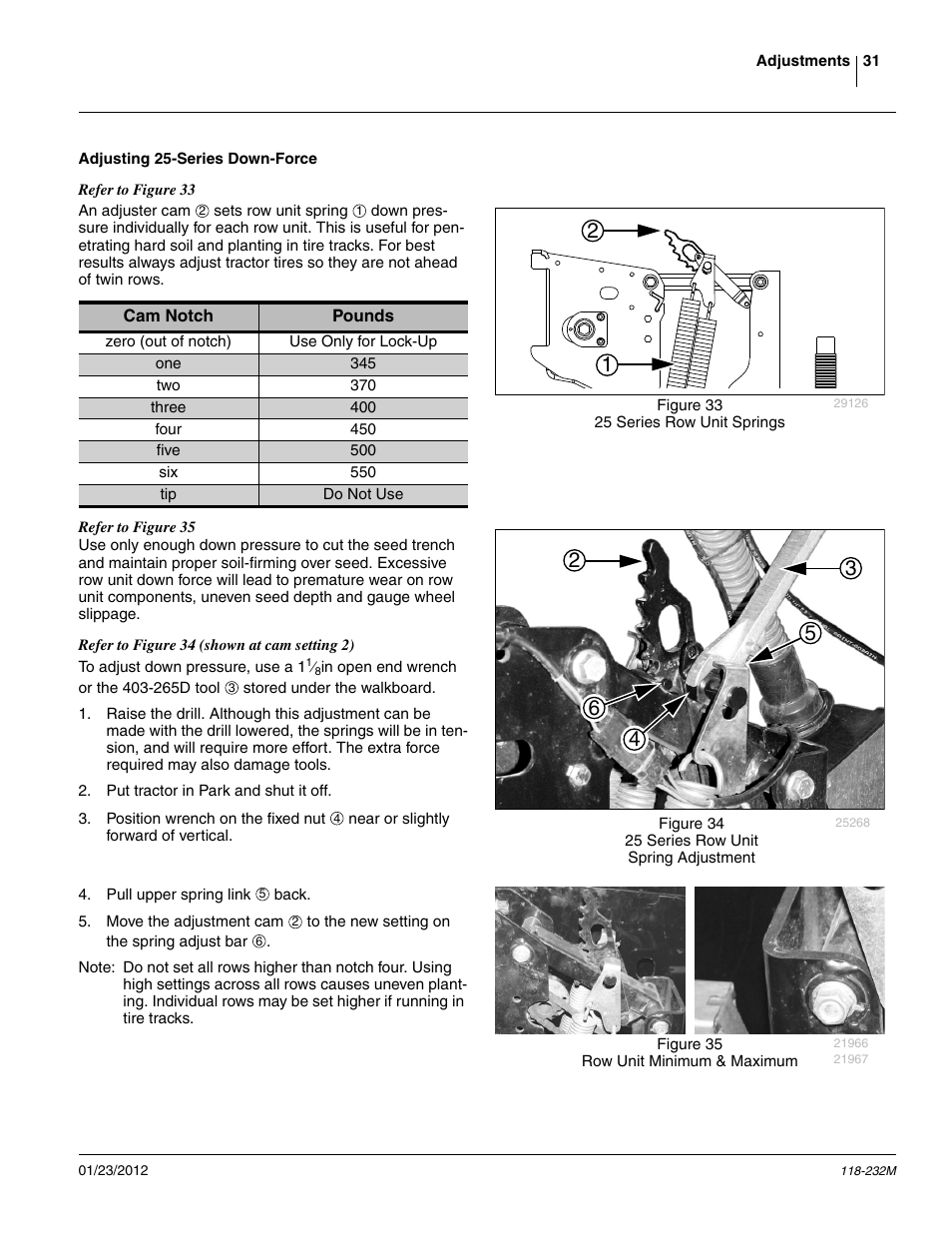 Adjusting 25-series down-force, Figure 34 | Great Plains 2525F Operator Manual User Manual | Page 35 / 88