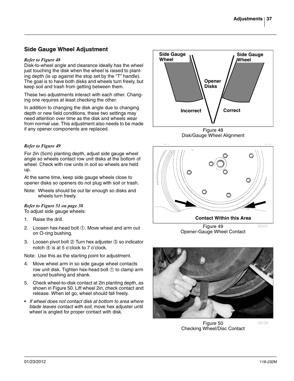 Side gauge wheel adjustment | Great Plains 2525F Operator Manual User Manual | Page 41 / 88