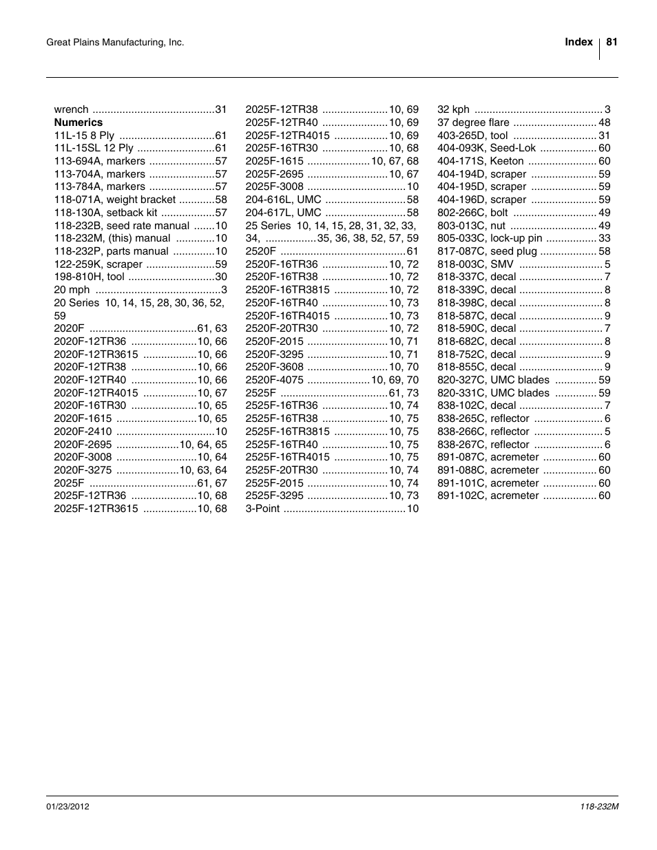 Great Plains 2525F Operator Manual User Manual | Page 85 / 88