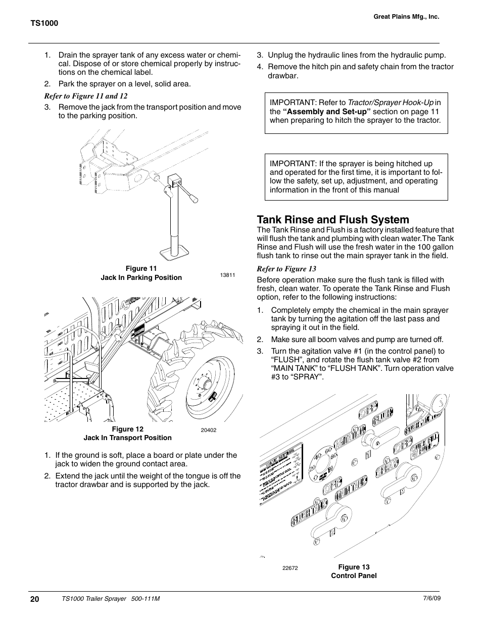 Tank rinse and flush system | Great Plains TS1000 Trailer Sprayer Operator Manual User Manual | Page 22 / 39