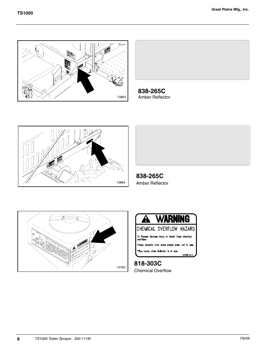 265c, 303c | Great Plains TS1000 Trailer Sprayer Operator Manual User Manual | Page 8 / 39