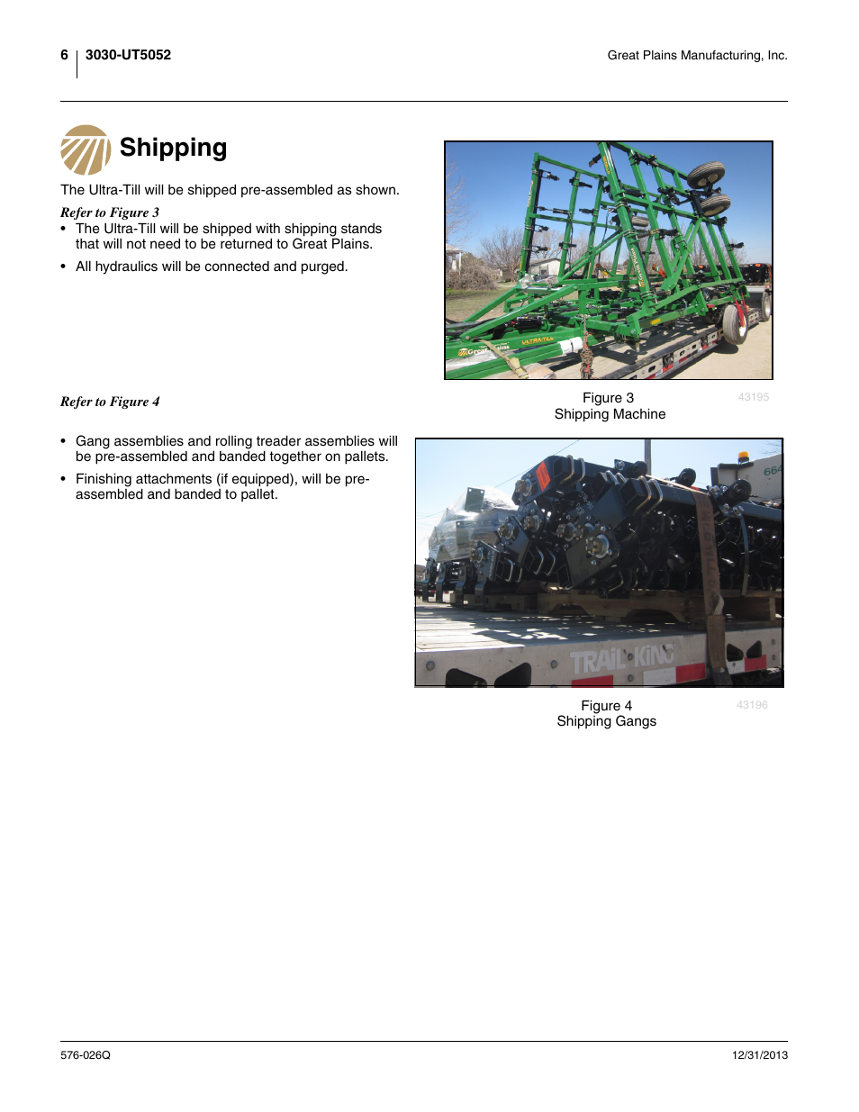 Shipping | Great Plains UT5052 Predelivery Manual User Manual | Page 10 / 48