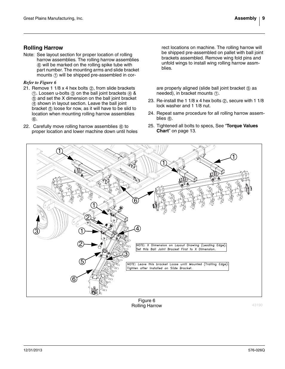Rolling harrow | Great Plains UT5052 Predelivery Manual User Manual | Page 13 / 48