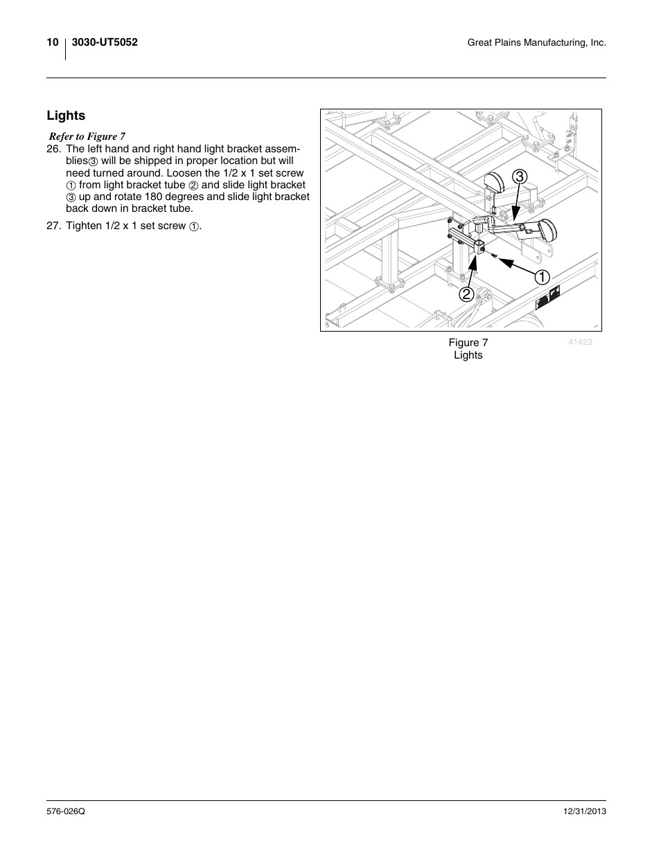 Lights | Great Plains UT5052 Predelivery Manual User Manual | Page 14 / 48