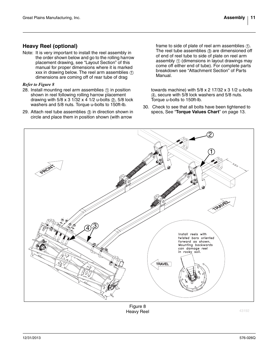 Heavy reel (optional) | Great Plains UT5052 Predelivery Manual User Manual | Page 15 / 48