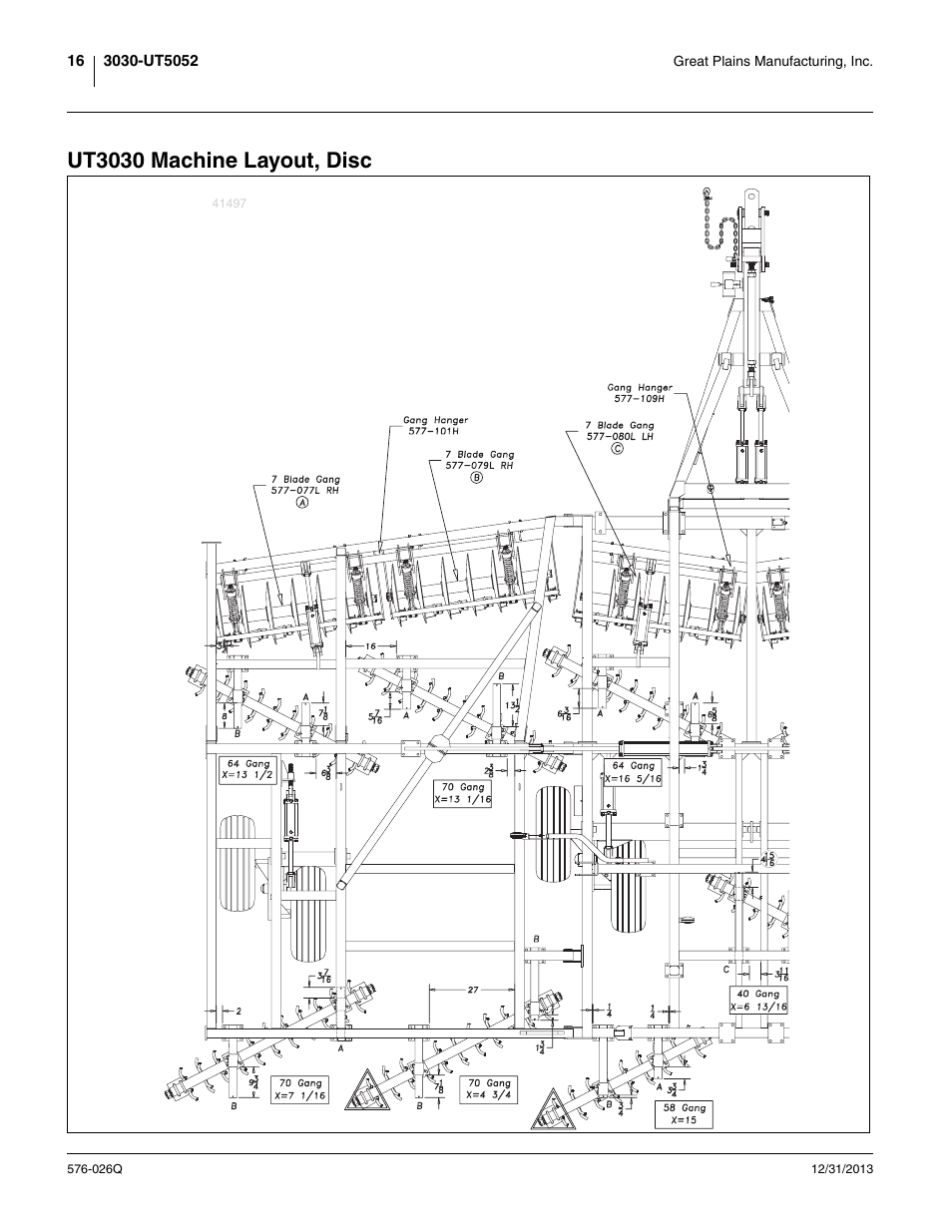 Ut3030 machine layout, disc | Great Plains UT5052 Predelivery Manual User Manual | Page 20 / 48