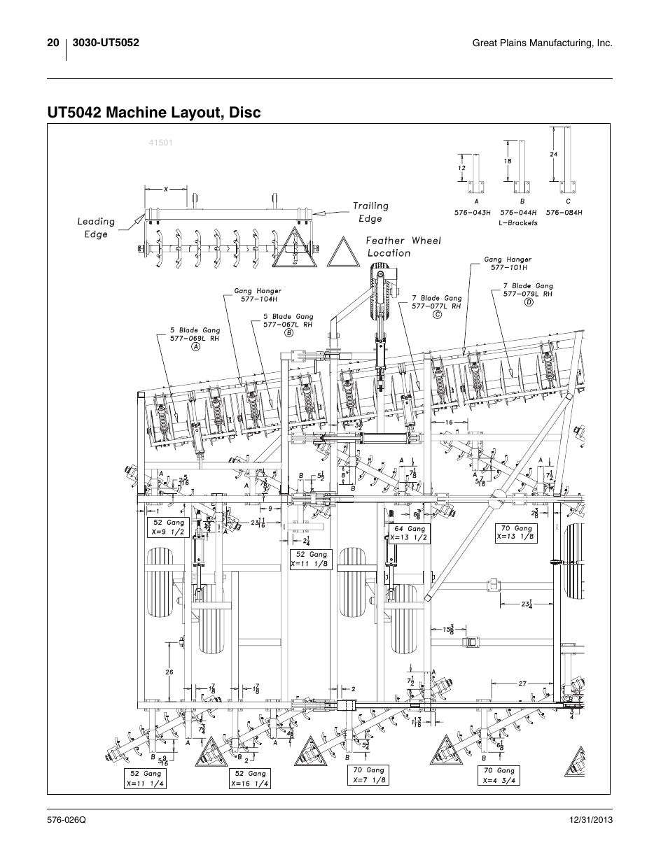 Ut5042 machine layout, disc | Great Plains UT5052 Predelivery Manual User Manual | Page 24 / 48