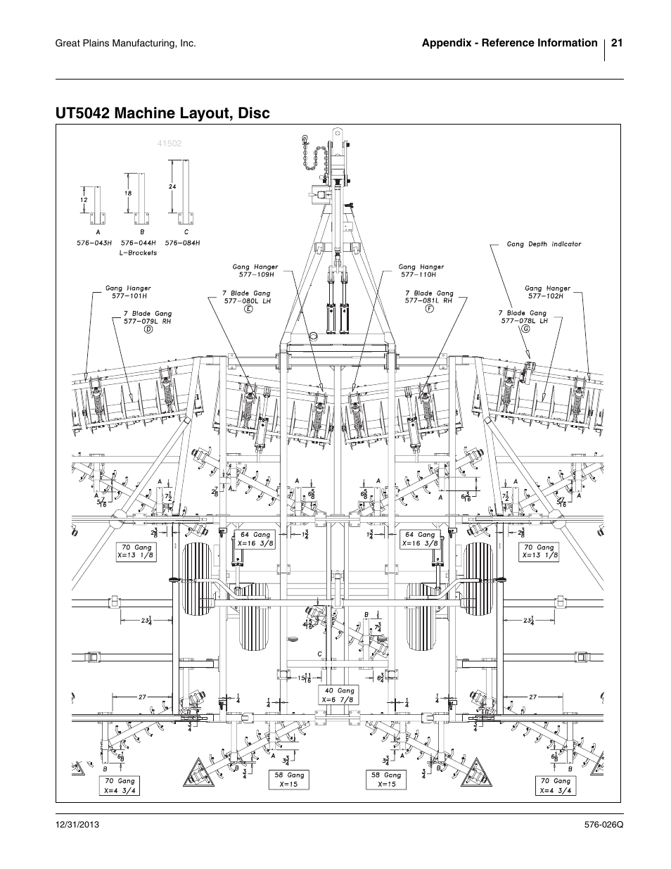 Ut5042 machine layout, disc | Great Plains UT5052 Predelivery Manual User Manual | Page 25 / 48
