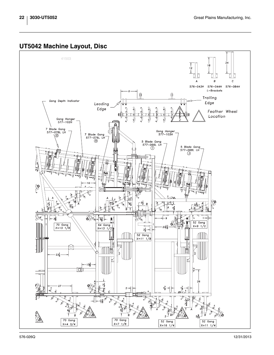 Ut5042 machine layout, disc | Great Plains UT5052 Predelivery Manual User Manual | Page 26 / 48