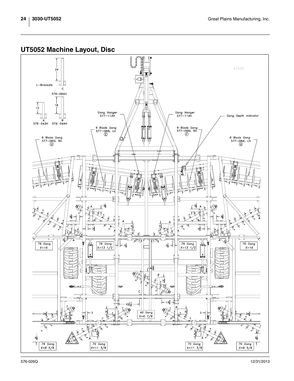 Ut5052 machine layout, disc | Great Plains UT5052 Predelivery Manual User Manual | Page 28 / 48