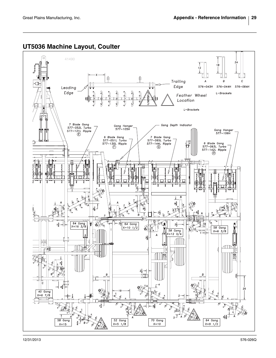 Ut5036 machine layout, coulter | Great Plains UT5052 Predelivery Manual User Manual | Page 33 / 48