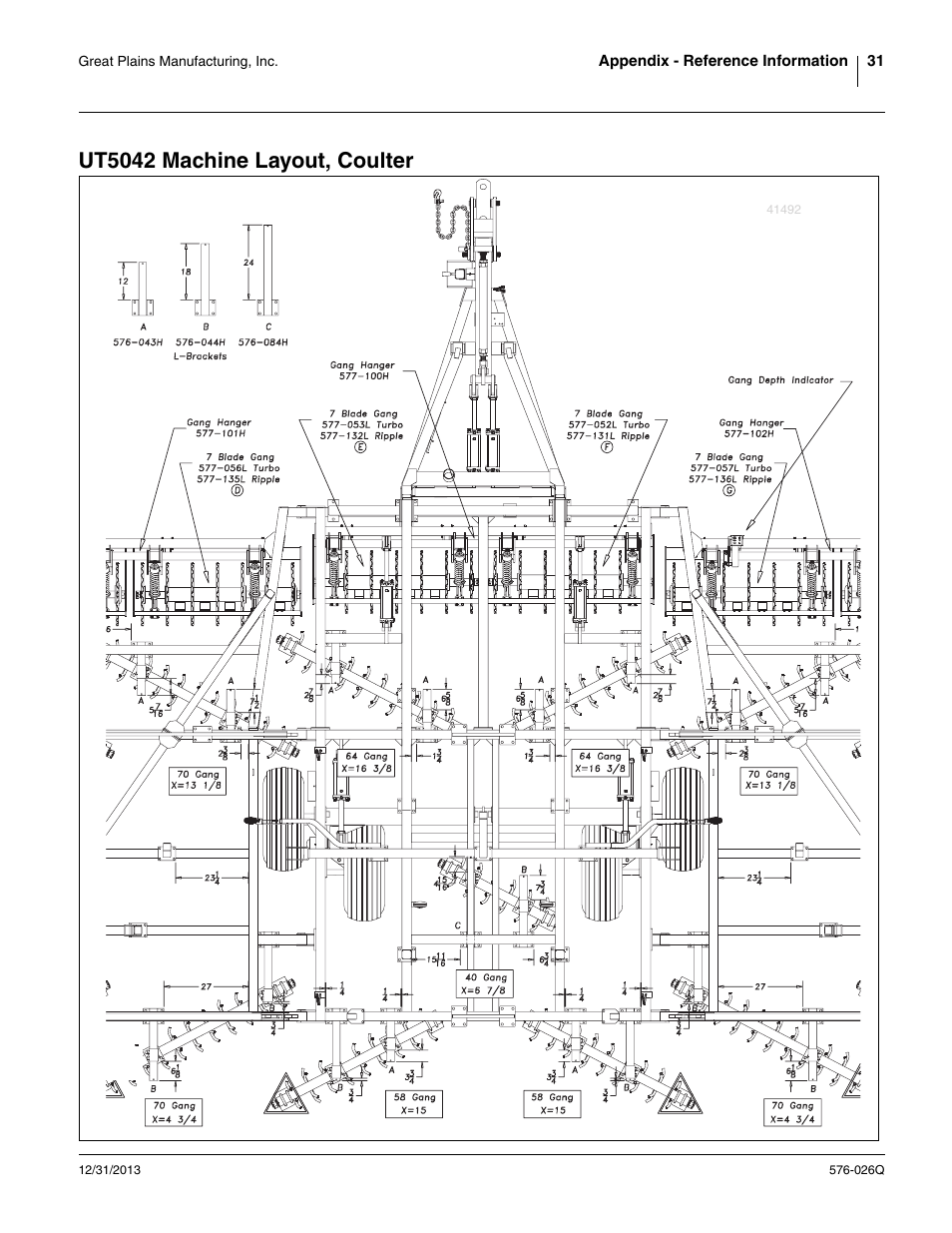 Ut5042 machine layout, coulter | Great Plains UT5052 Predelivery Manual User Manual | Page 35 / 48