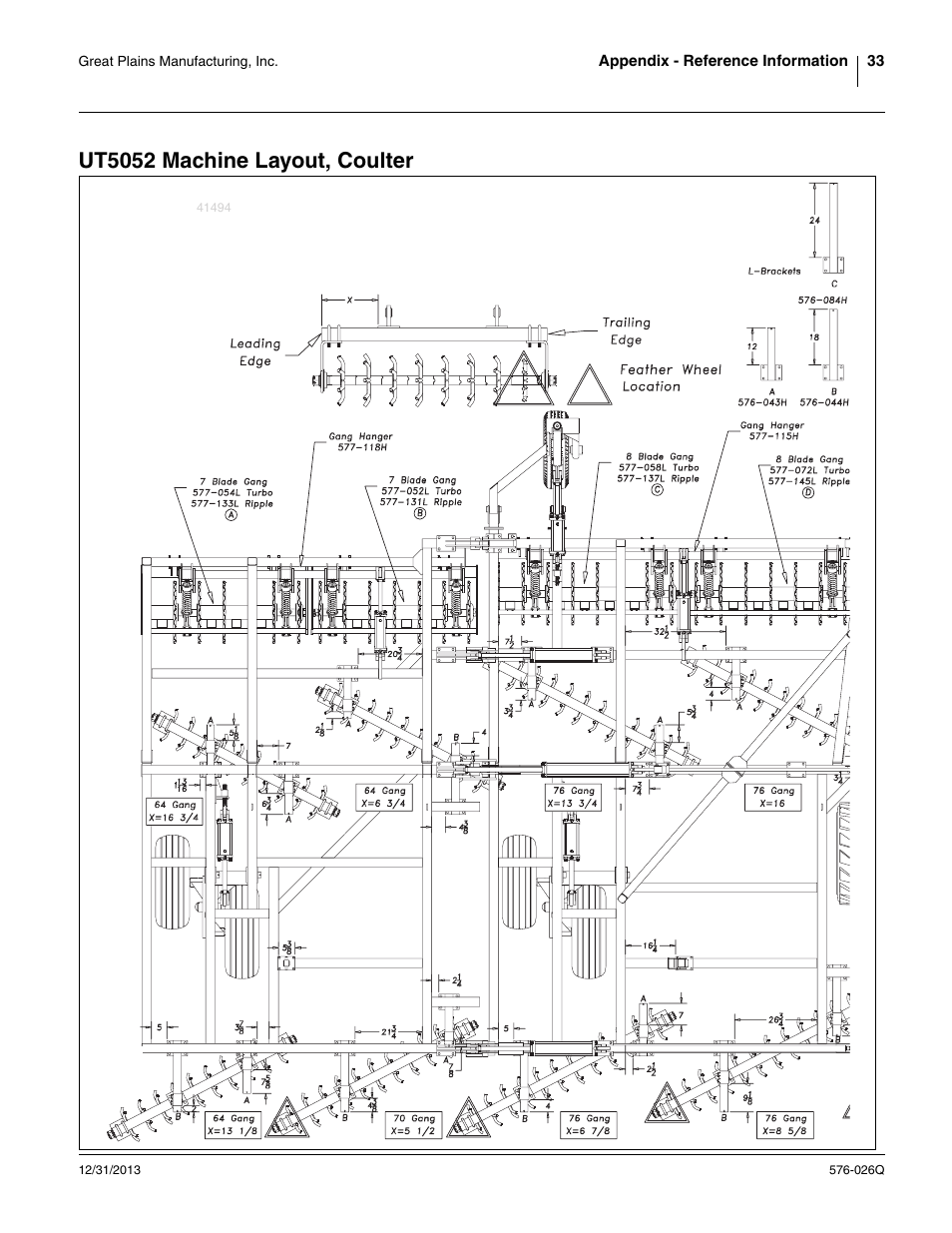 Ut5052 machine layout, coulter | Great Plains UT5052 Predelivery Manual User Manual | Page 37 / 48