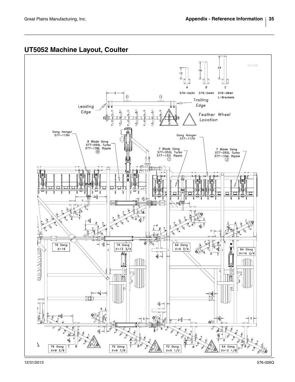 Ut5052 machine layout, coulter | Great Plains UT5052 Predelivery Manual User Manual | Page 39 / 48