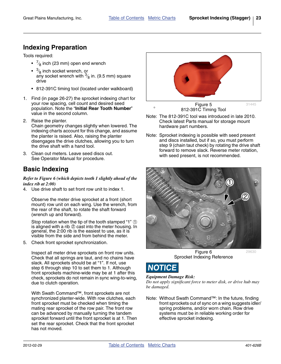 Indexing preparation, Basic indexing, Indexing preparation basic indexing | Great Plains YP2425A Material Rate User Manual | Page 25 / 70