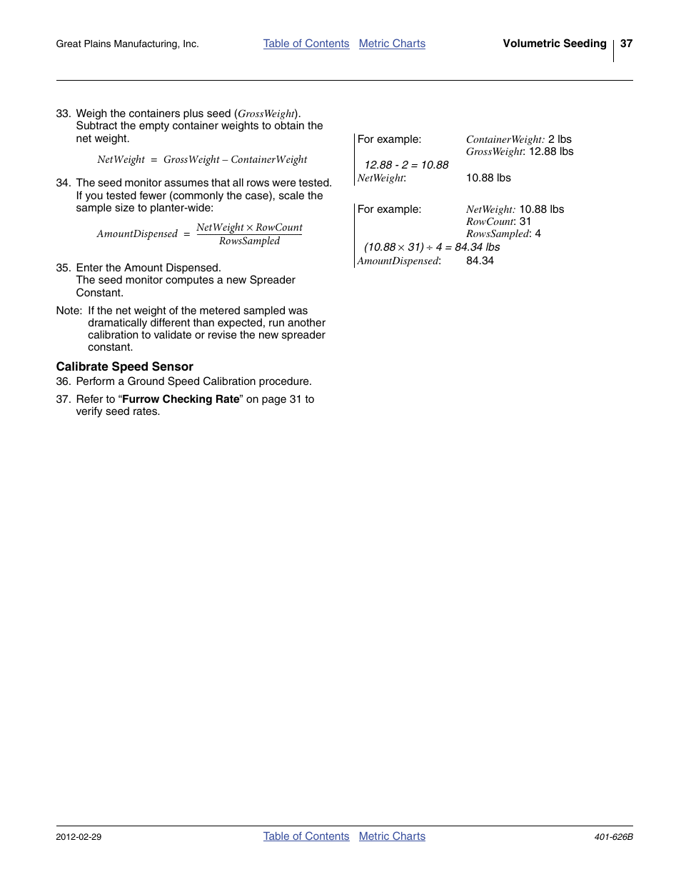 Calibrate speed sensor | Great Plains YP2425A Material Rate User Manual | Page 39 / 70