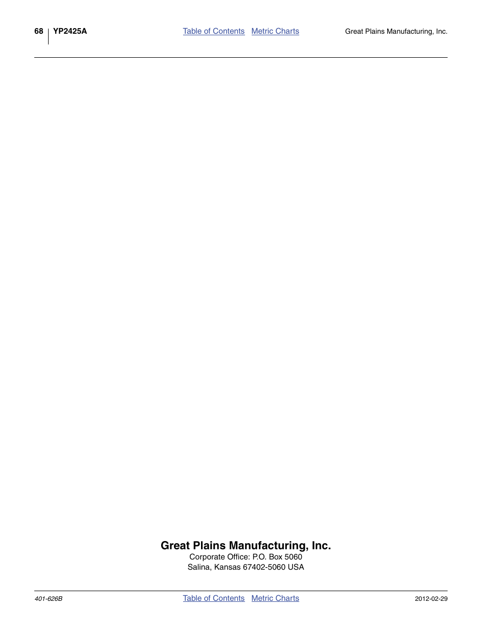 Great plains manufacturing, inc | Great Plains YP2425A Material Rate User Manual | Page 70 / 70