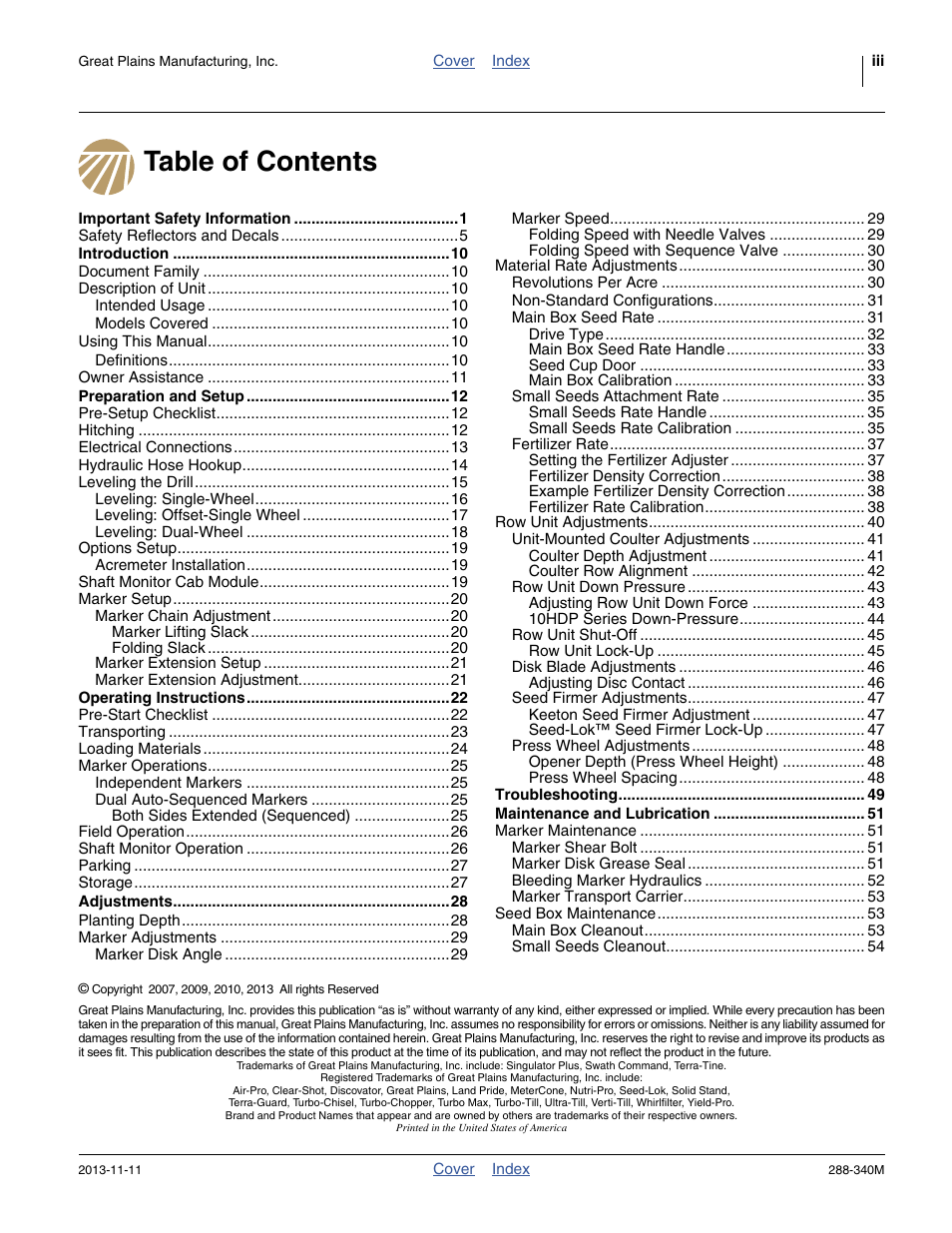 Great Plains 2510HDF Operator Manual User Manual | Page 3 / 82