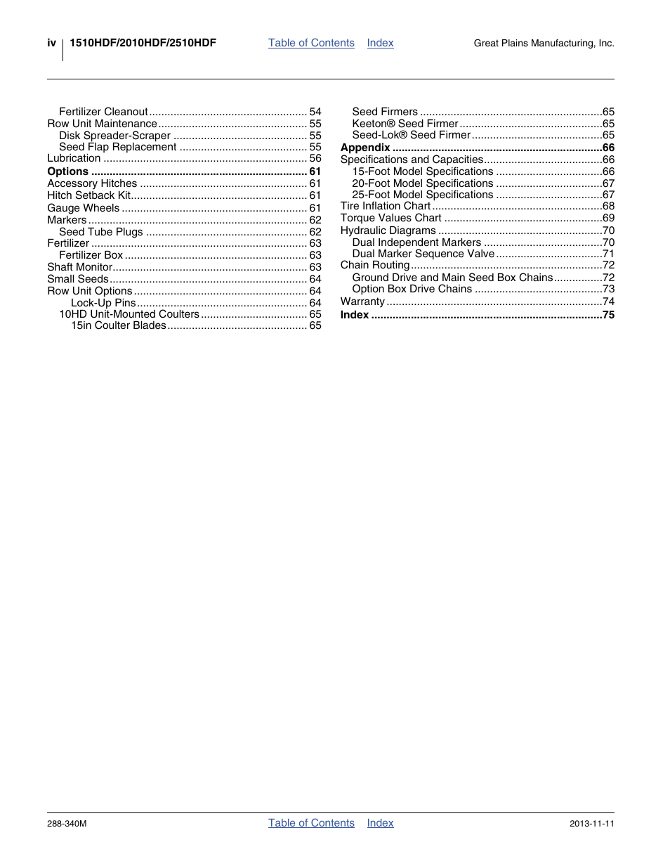 Great Plains 2510HDF Operator Manual User Manual | Page 4 / 82