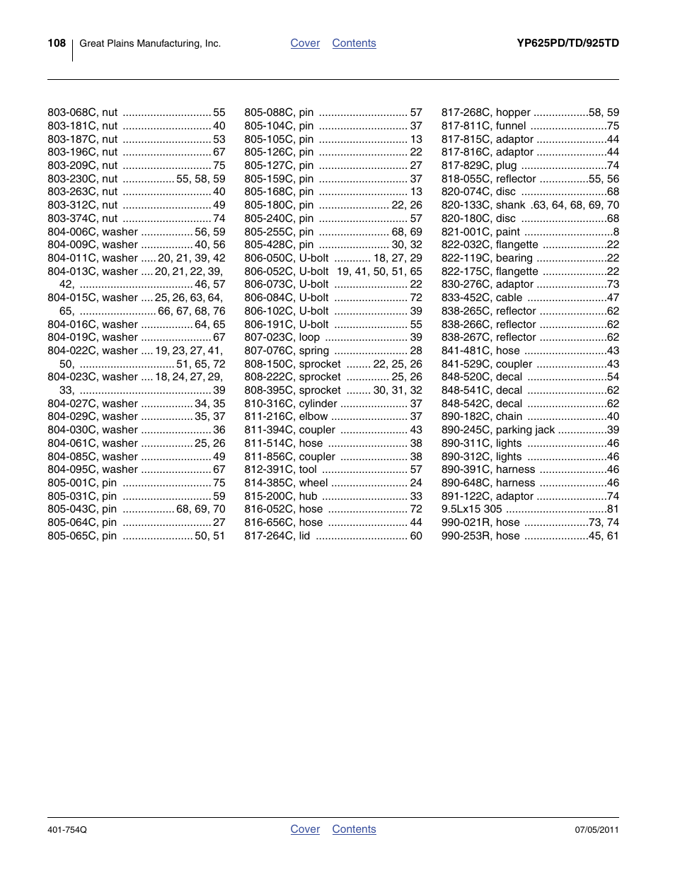 Great Plains YP625PD Predelivery Manual User Manual | Page 112 / 114