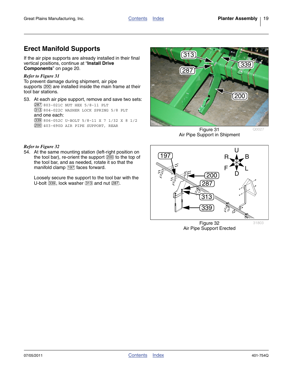 Erect manifold supports | Great Plains YP625PD Predelivery Manual User Manual | Page 23 / 114