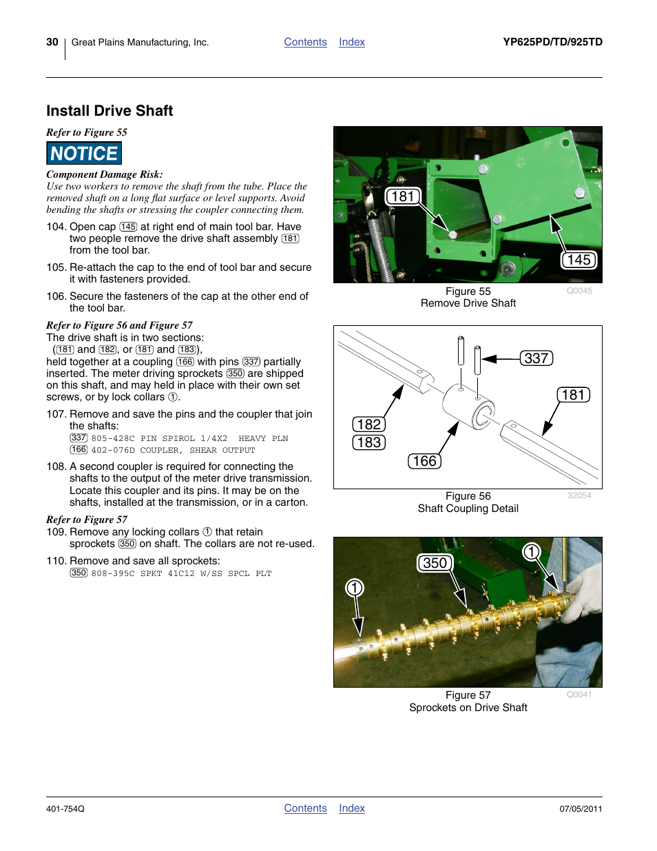 Install drive shaft | Great Plains YP625PD Predelivery Manual User Manual | Page 34 / 114