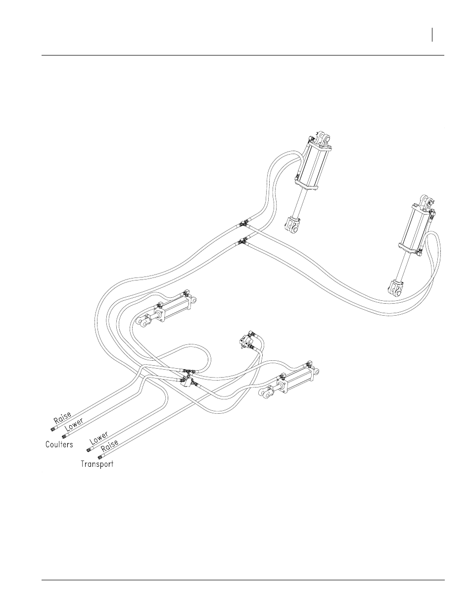 Hydraulic schematics, Hydraulic schematics (for s/n: 1025mm and below) | Great Plains Max Cover Verti-Till Ripper Operator Manual User Manual | Page 39 / 42