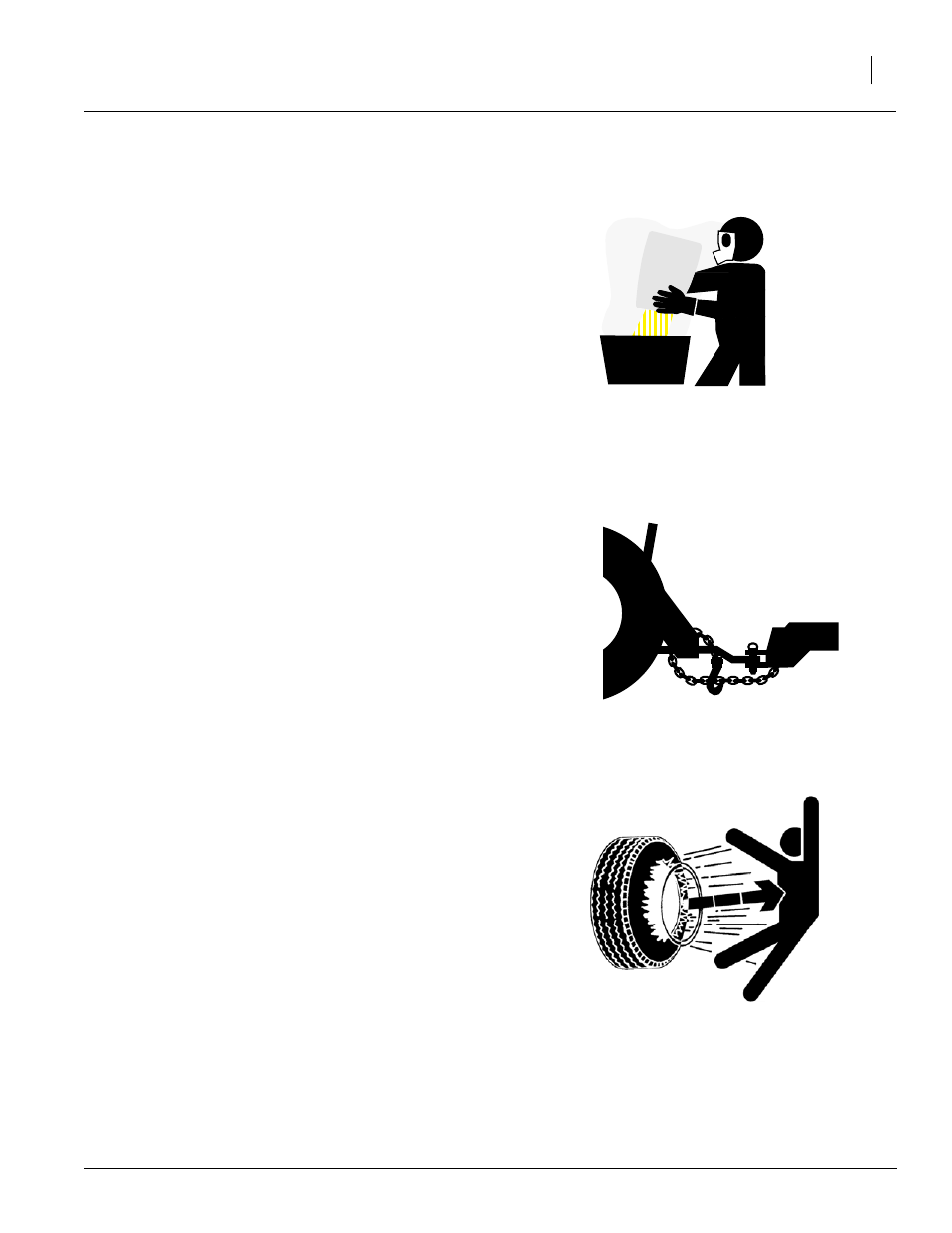 Handle chemicals properly, Use a safety chain, Tire safety | Great Plains Max Cover Verti-Till Ripper Operator Manual User Manual | Page 7 / 42