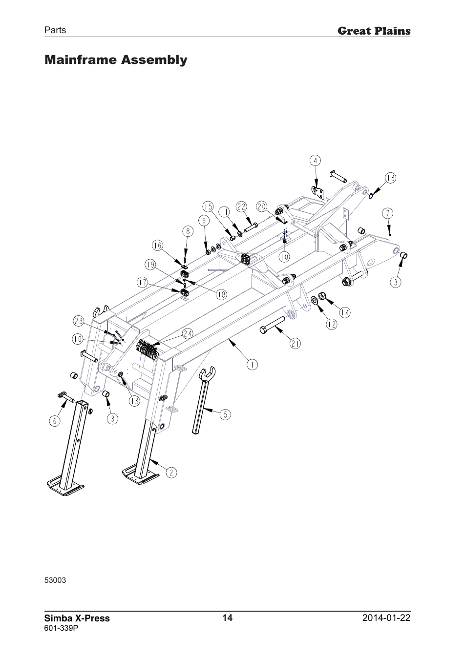 Mainframe assembly | Great Plains X-Press Parts Manual User Manual | Page 14 / 76