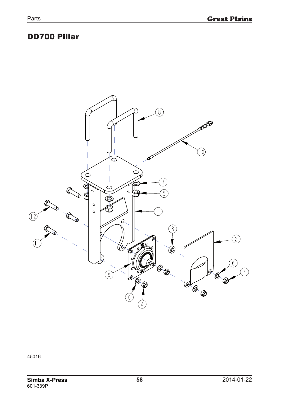 Dd700 pillar | Great Plains X-Press Parts Manual User Manual | Page 58 / 76