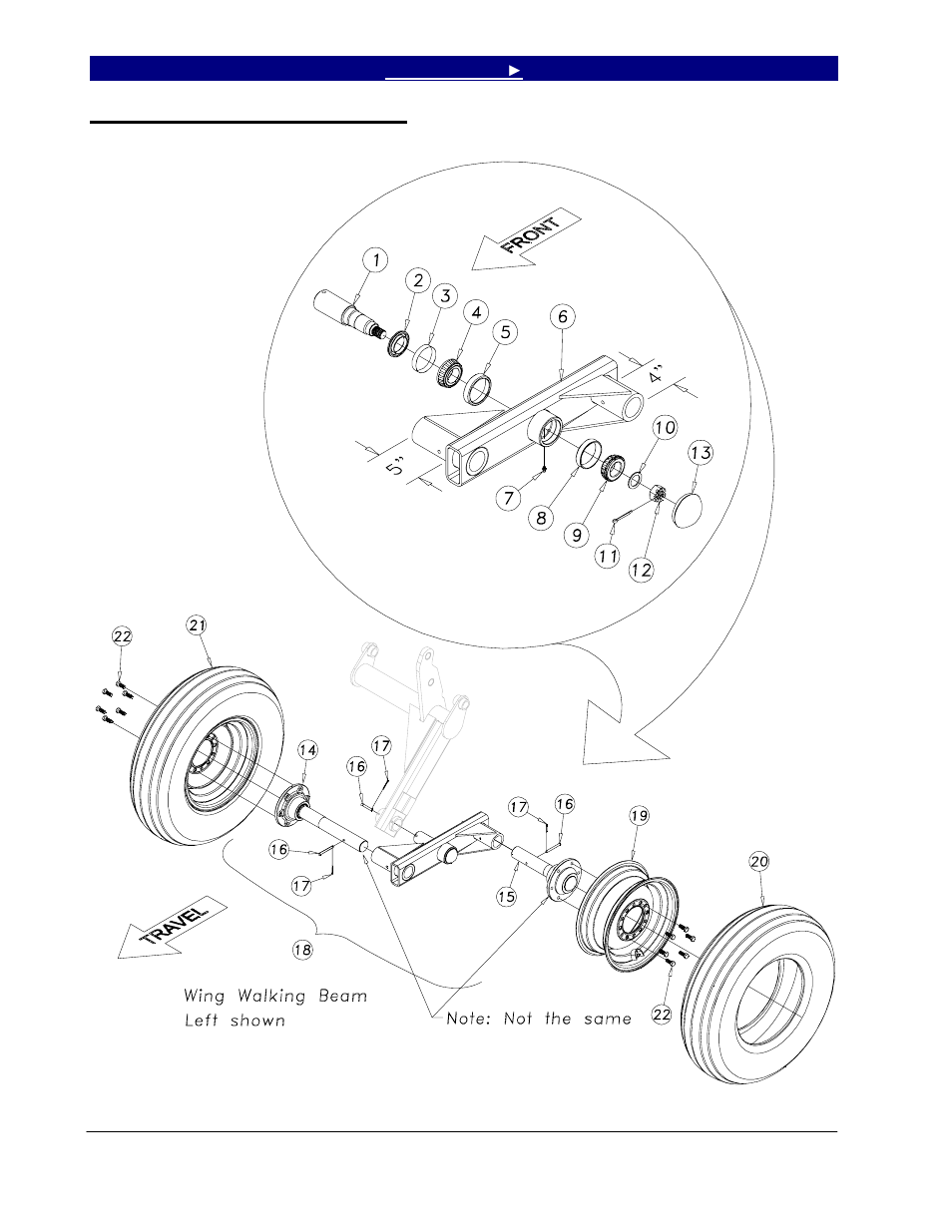 Wing walking beam assembly, Wing walking beam assembly -3 | Great Plains 7344 Series VII Field Cultivator-Floating Hitch Parts Manual User Manual | Page 22 / 75