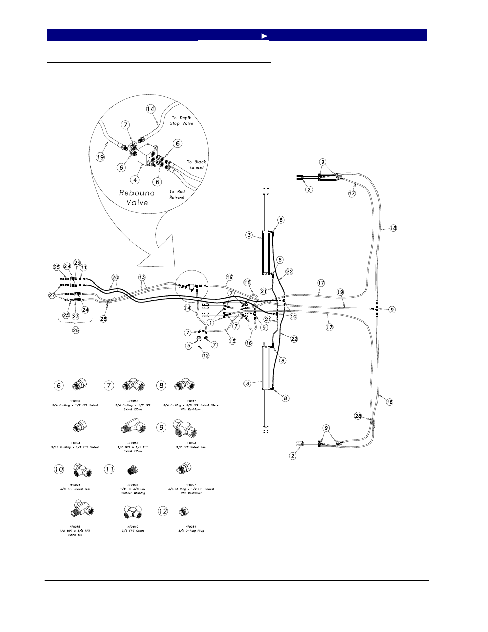 7332-7337 hydraulic layout (s/n 1211cc-), 7332-7337 hydraulic layout (s/n 1211cc-) -5 | Great Plains 7344 Series VII Field Cultivator-Floating Hitch Parts Manual User Manual | Page 32 / 75