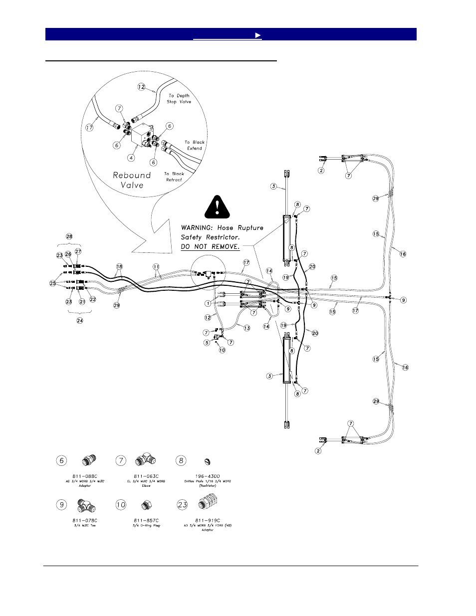 7332 & 7337 hydraulic layout (s/n 1212cc+), S/n 1212cc+) -7 | Great Plains 7344 Series VII Field Cultivator-Floating Hitch Parts Manual User Manual | Page 34 / 75