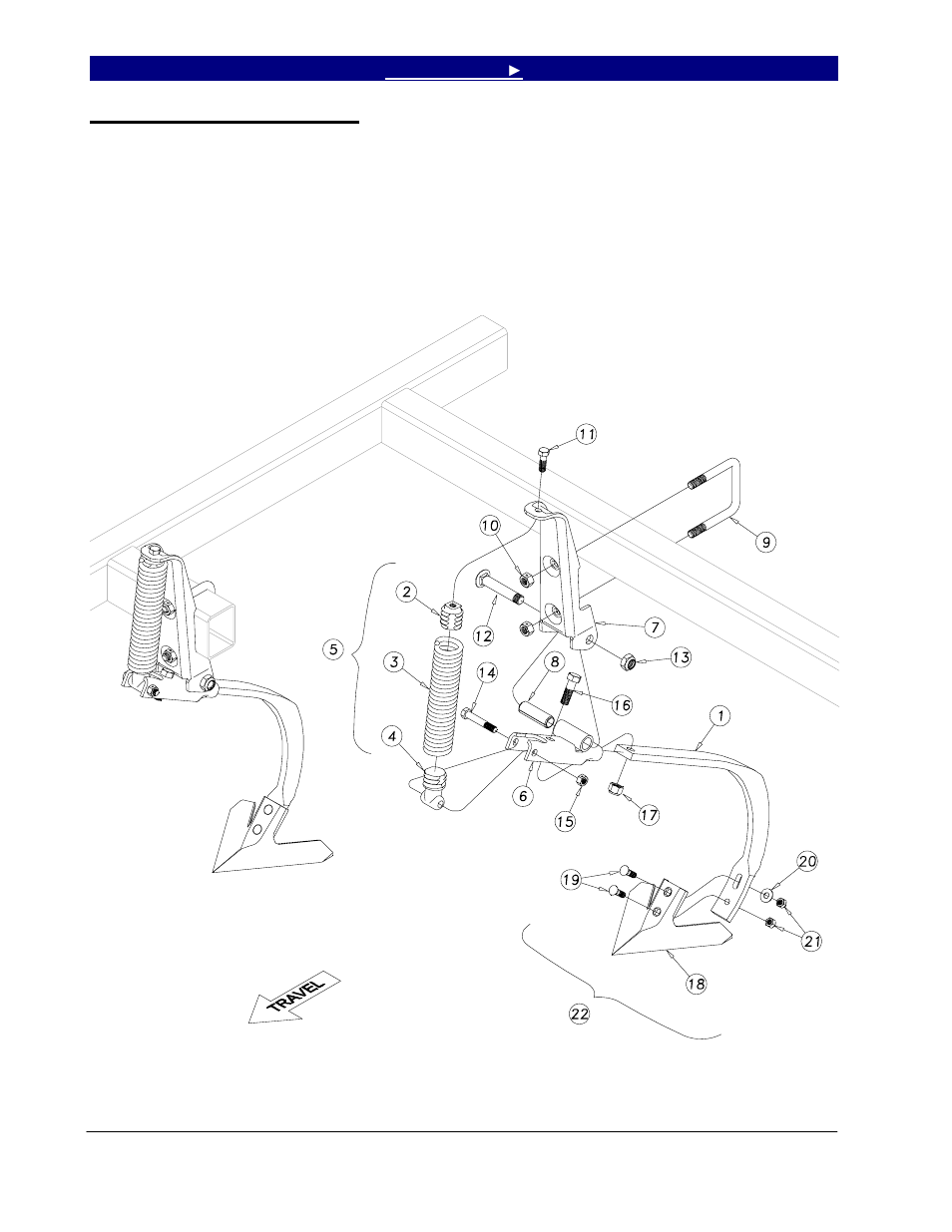 Section 5: shanks, Magnum shank assembly, Section 5 shanks -1 | Magnum shank assembly -1, 1 magnum shank assembly | Great Plains 7344 Series VII Field Cultivator-Floating Hitch Parts Manual User Manual | Page 40 / 75