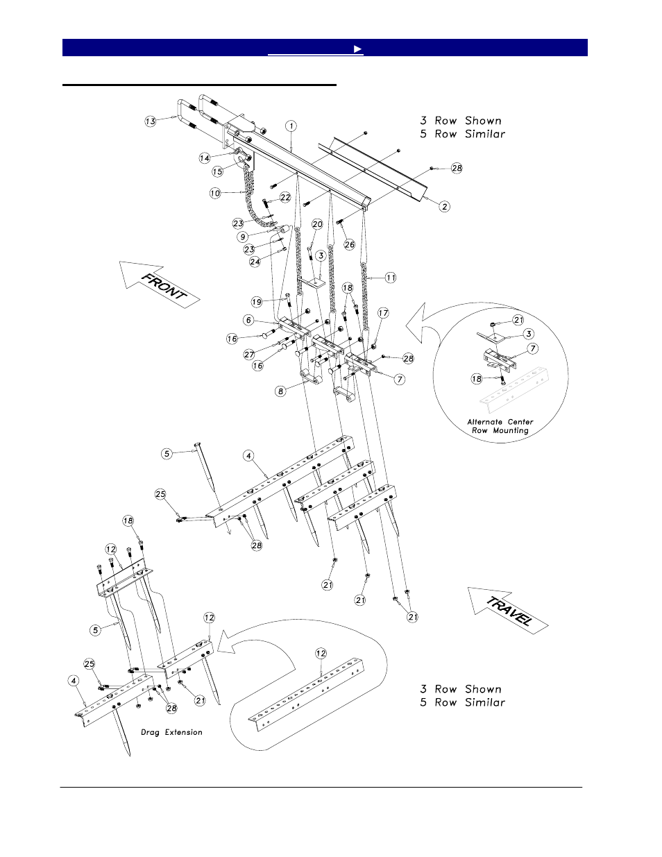 Section 8: attachments, S3t, s4t & s5t spike drag assembly, Section 8 attachments -1 | S3t, s4t & s5t spike drag assembly -1 | Great Plains 7344 Series VII Field Cultivator-Floating Hitch Parts Manual User Manual | Page 54 / 75