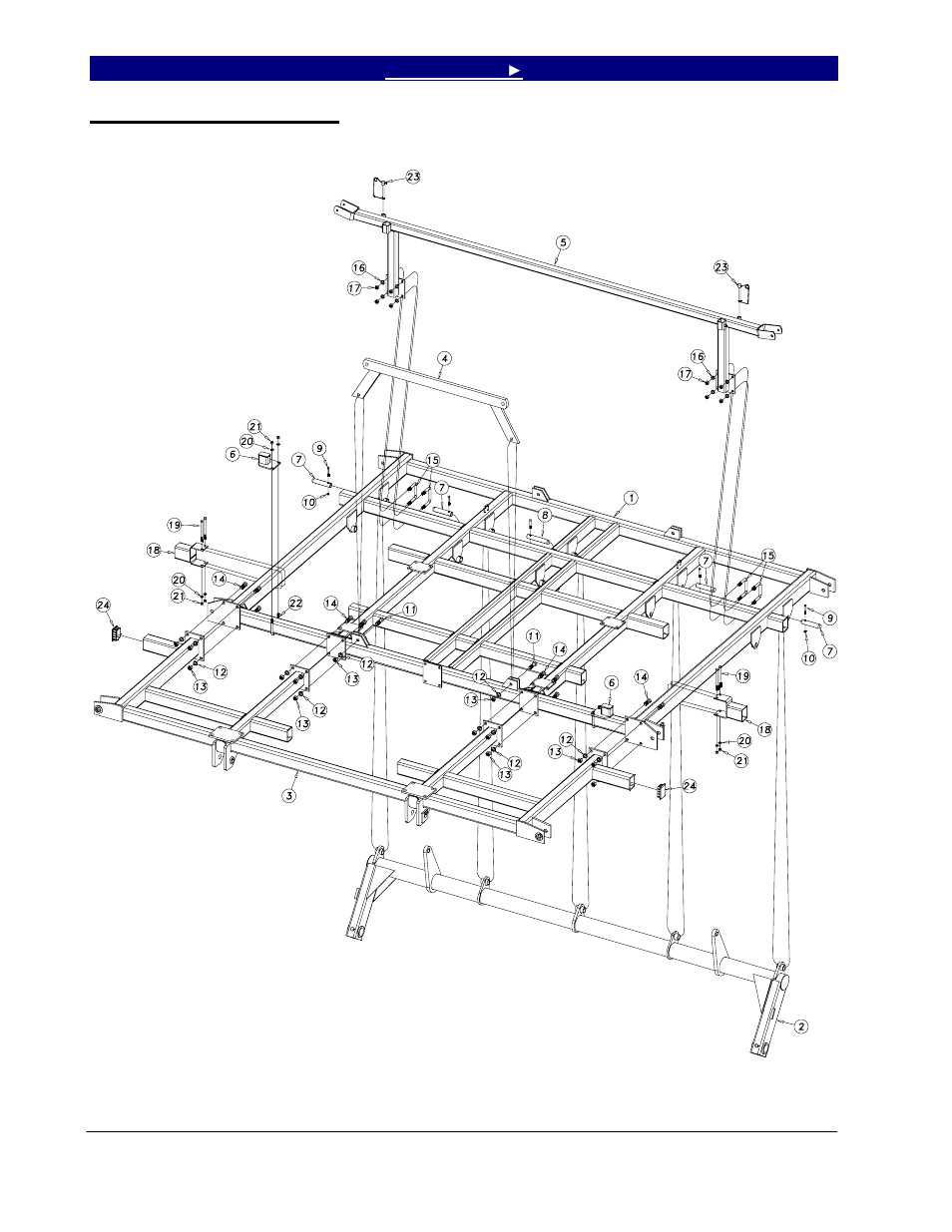 Section 2: frames, Center frame assembly, Section 2 frames -1 | Center frame assembly -1 | Great Plains 7344 Series VII Field Cultivator-Floating Hitch Parts Manual User Manual | Page 6 / 75