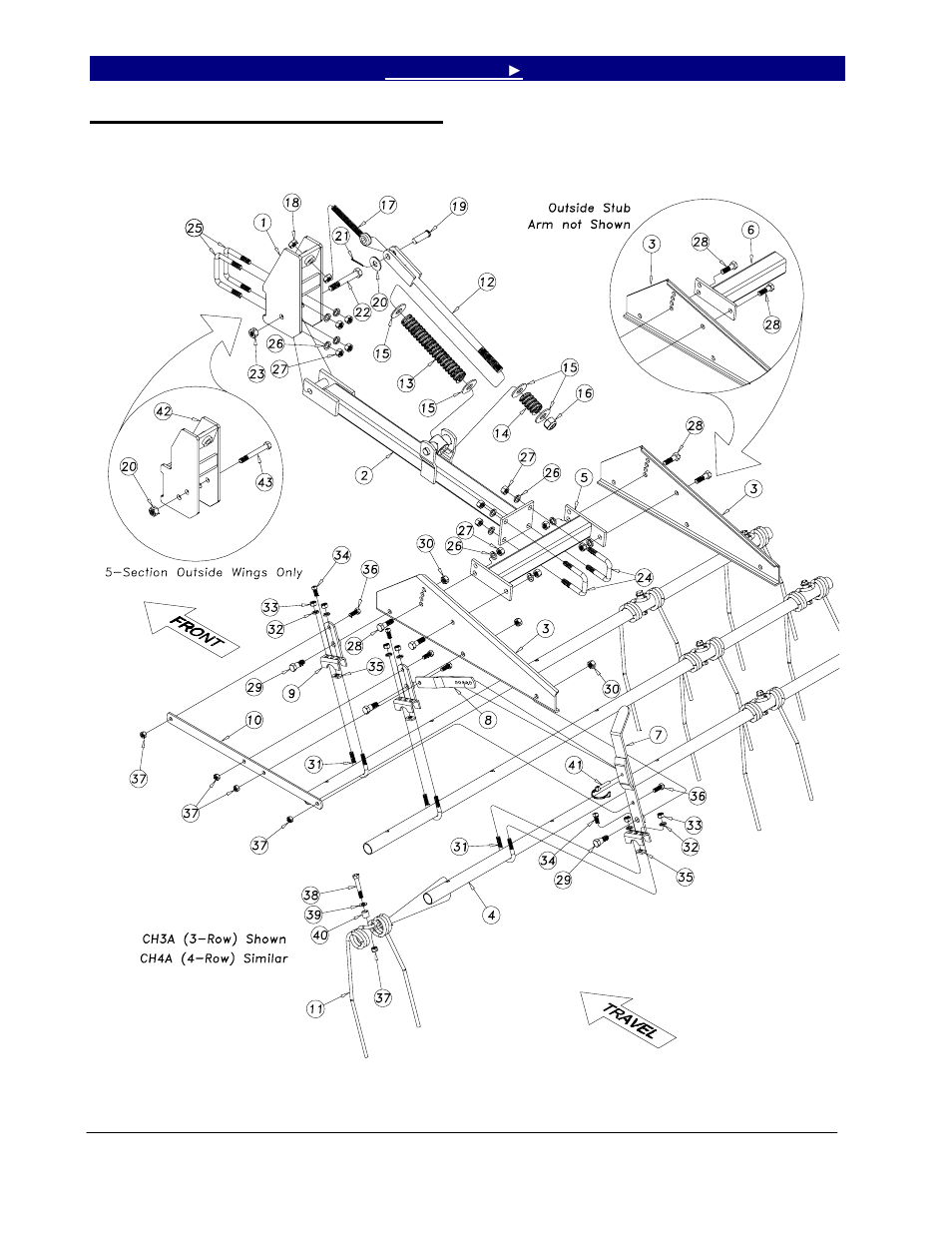 Ch3a & ch4a coil tine assembly, Ch3a & ch4a coil tine assembly -7 | Great Plains 7344 Series VII Field Cultivator-Floating Hitch Parts Manual User Manual | Page 60 / 75