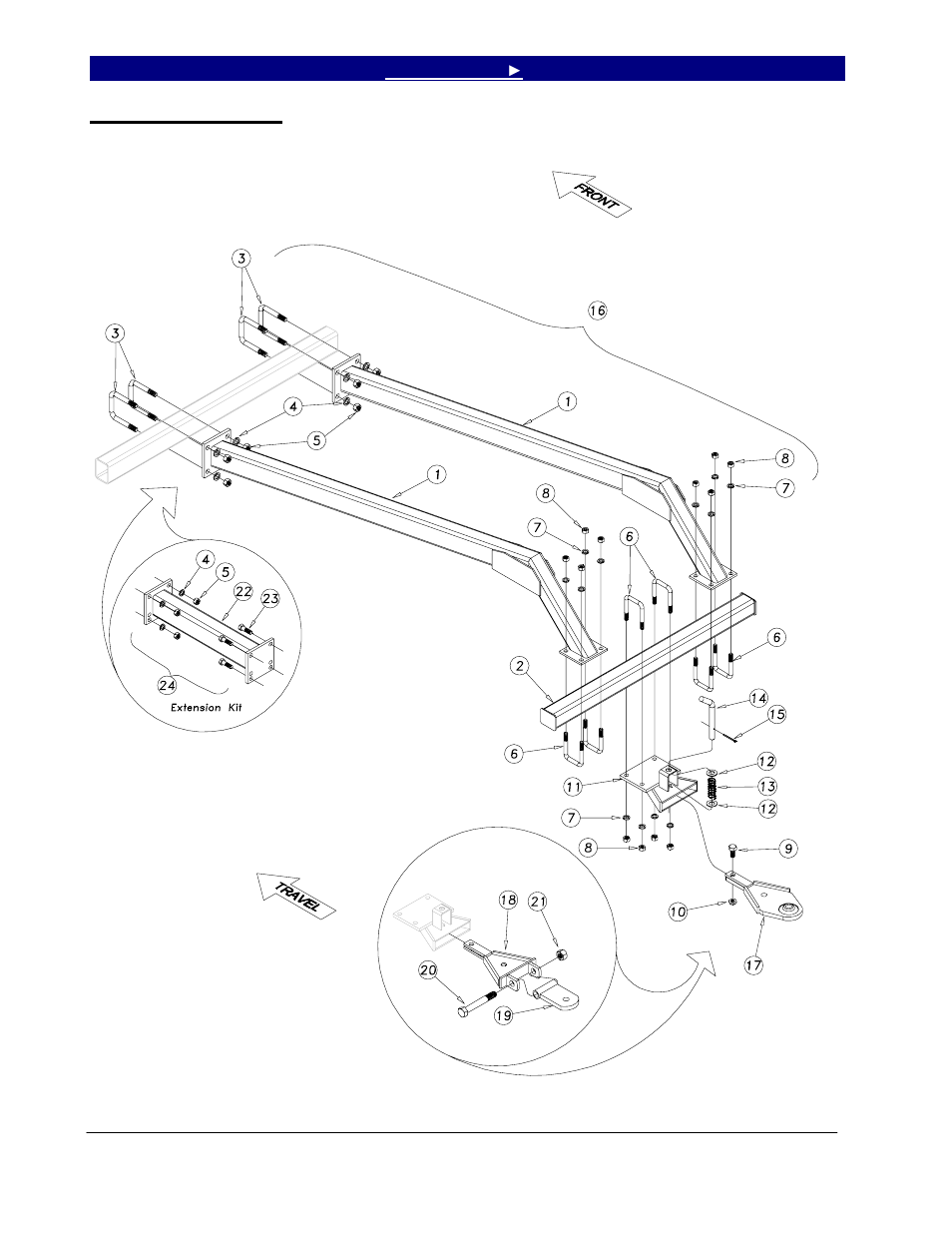 Extended ez hitch, Extended ez hitch -15 | Great Plains 7344 Series VII Field Cultivator-Floating Hitch Parts Manual User Manual | Page 68 / 75