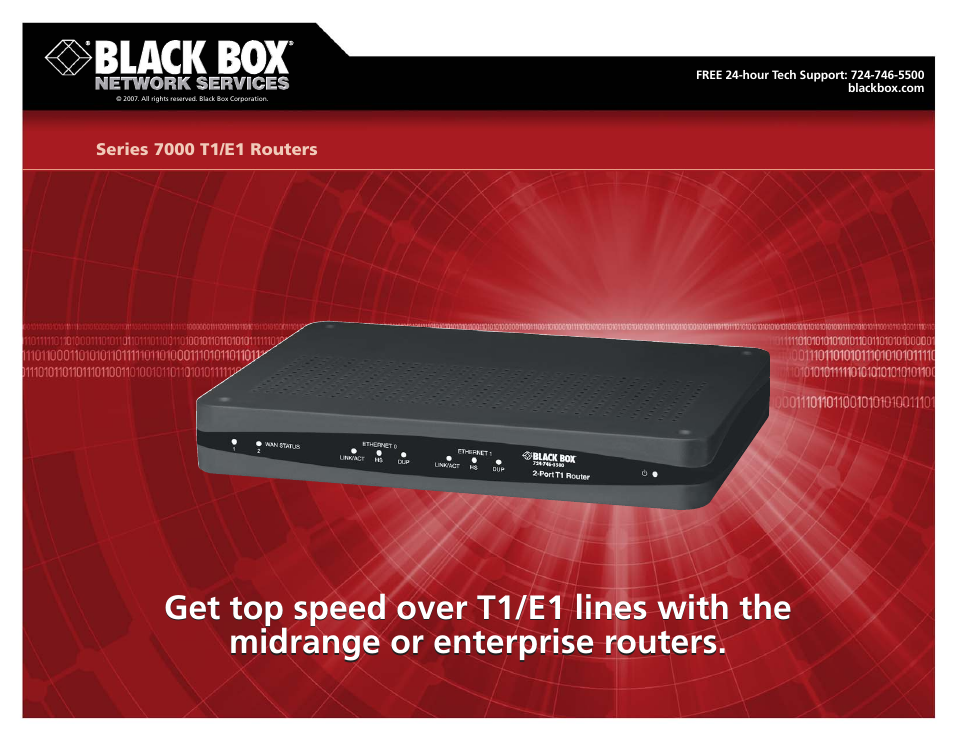 Black Box 7000 T1/E1 User Manual | 4 pages