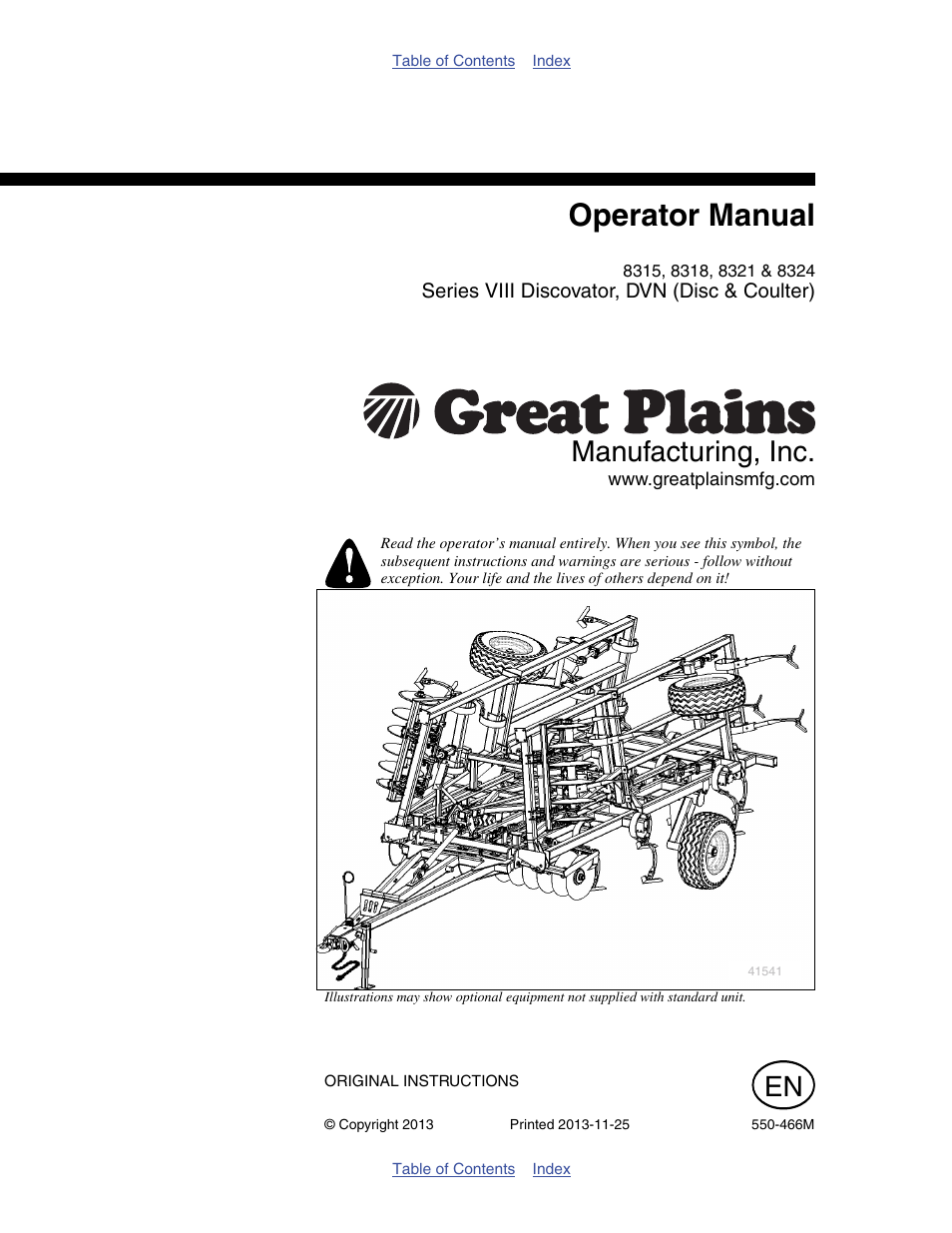 Great Plains DVN8324 Operator Manual User Manual | 78 pages