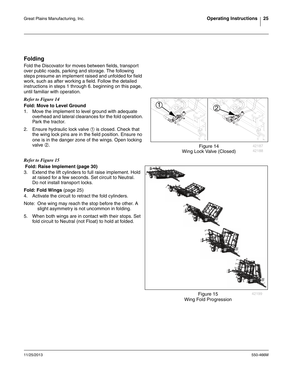 Folding, Fold: move to level ground | Great Plains DVN8324 Operator Manual User Manual | Page 29 / 78