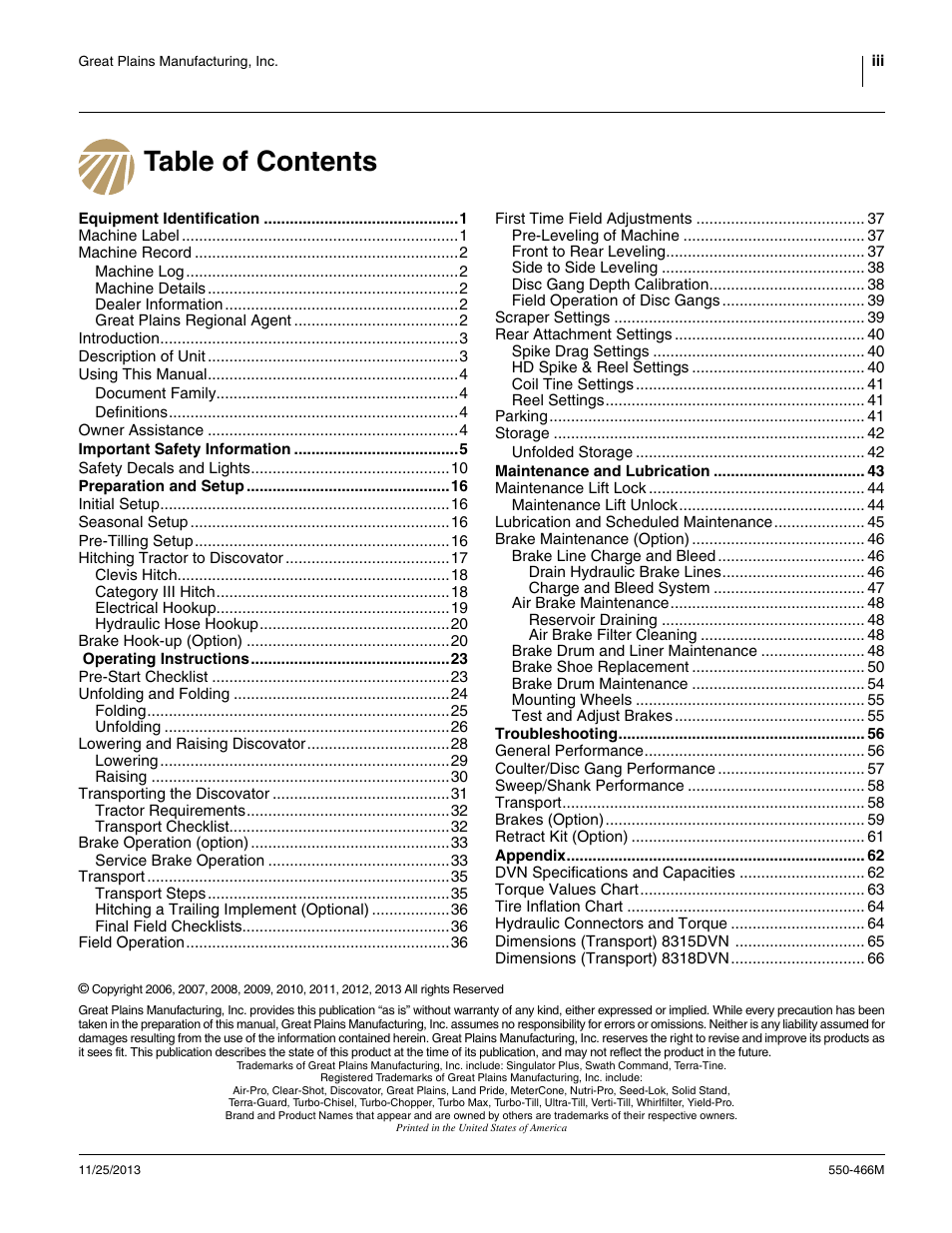 Great Plains DVN8324 Operator Manual User Manual | Page 3 / 78