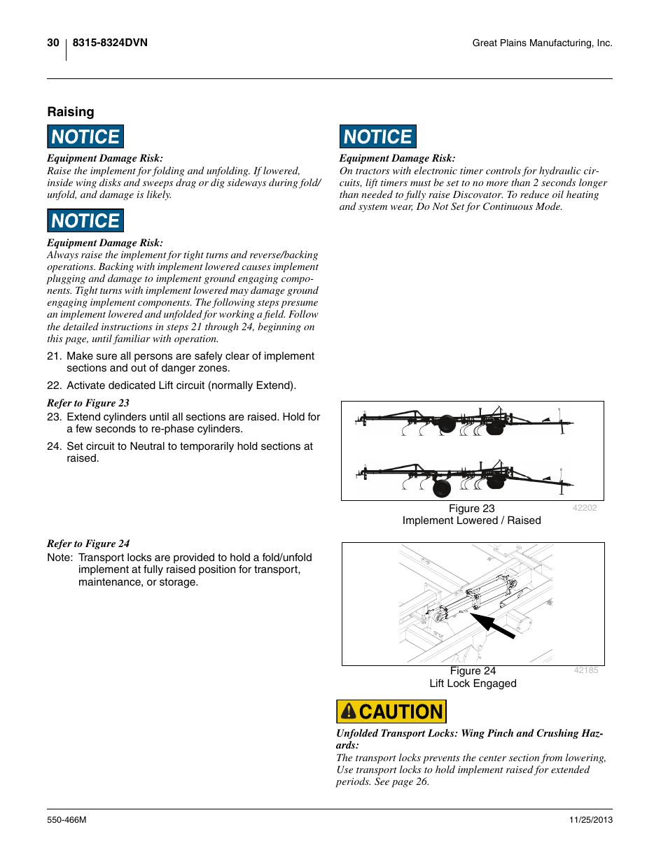 Raising | Great Plains DVN8324 Operator Manual User Manual | Page 34 / 78