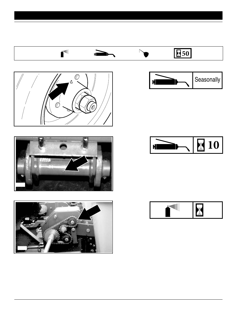 Seasonally, Lubrication | Great Plains PT8030 V1015 Operator Manual User Manual | Page 46 / 59