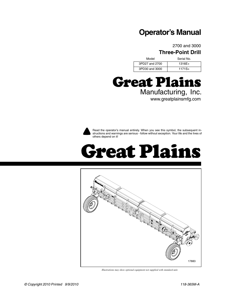 Great Plains 3000 Operator Manual User Manual | 33 pages