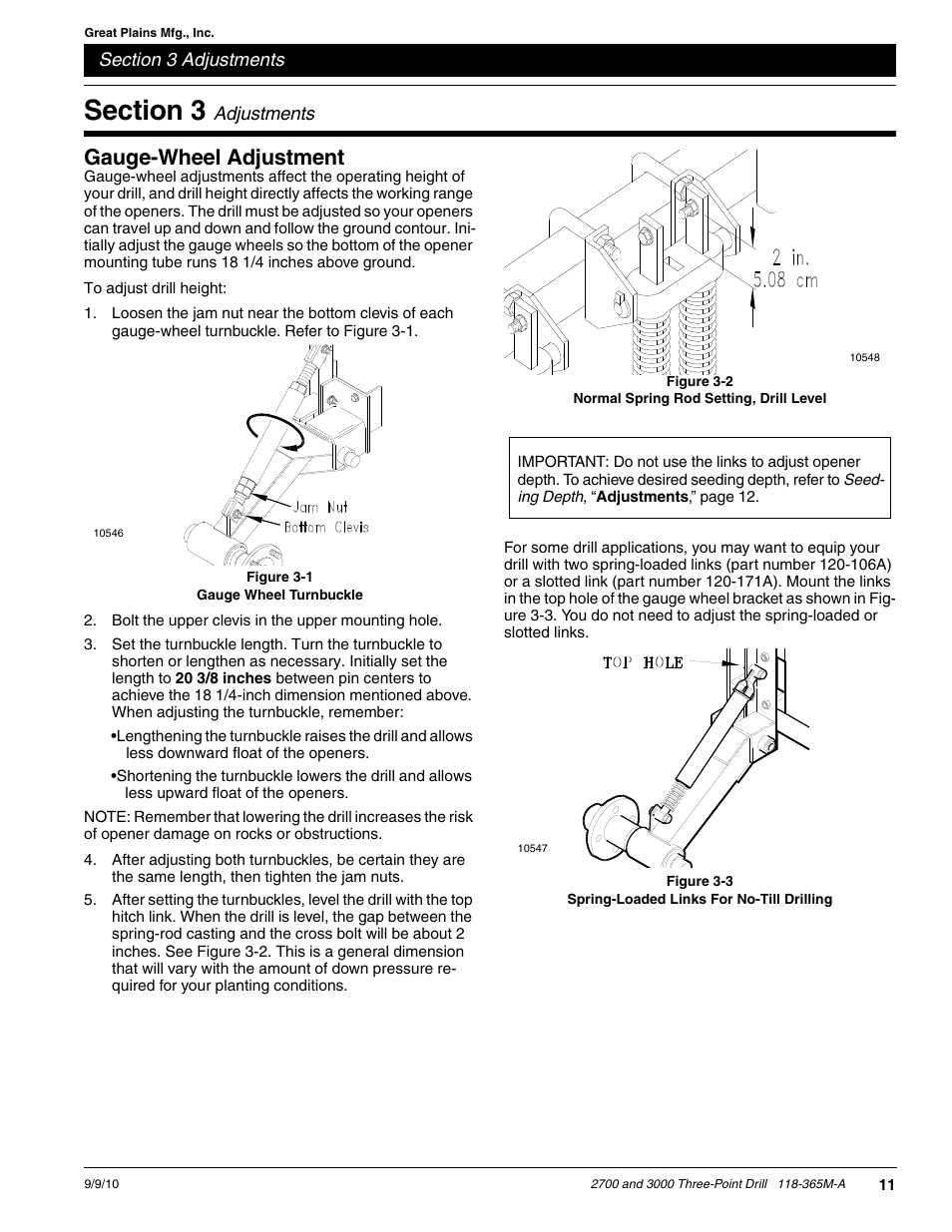 Gauge-wheel adjustment | Great Plains 3000 Operator Manual User Manual | Page 13 / 33