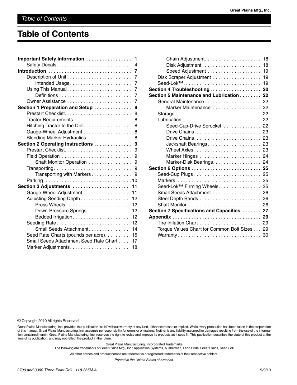 Great Plains 3000 Operator Manual User Manual | Page 2 / 33