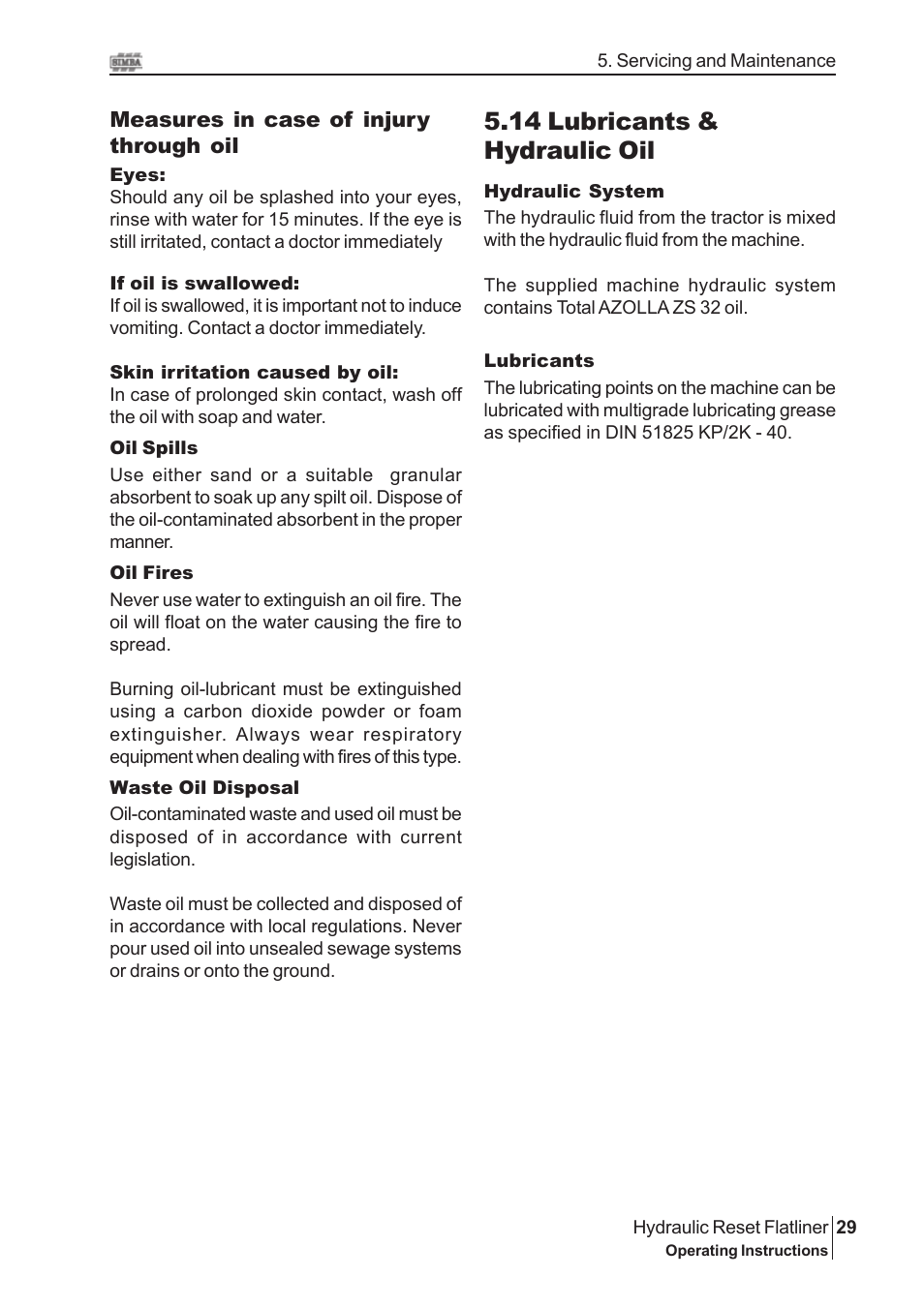 14 lubricants & hydraulic oil | Great Plains P16229 Serial No 18007975 2008 User Manual | Page 29 / 30