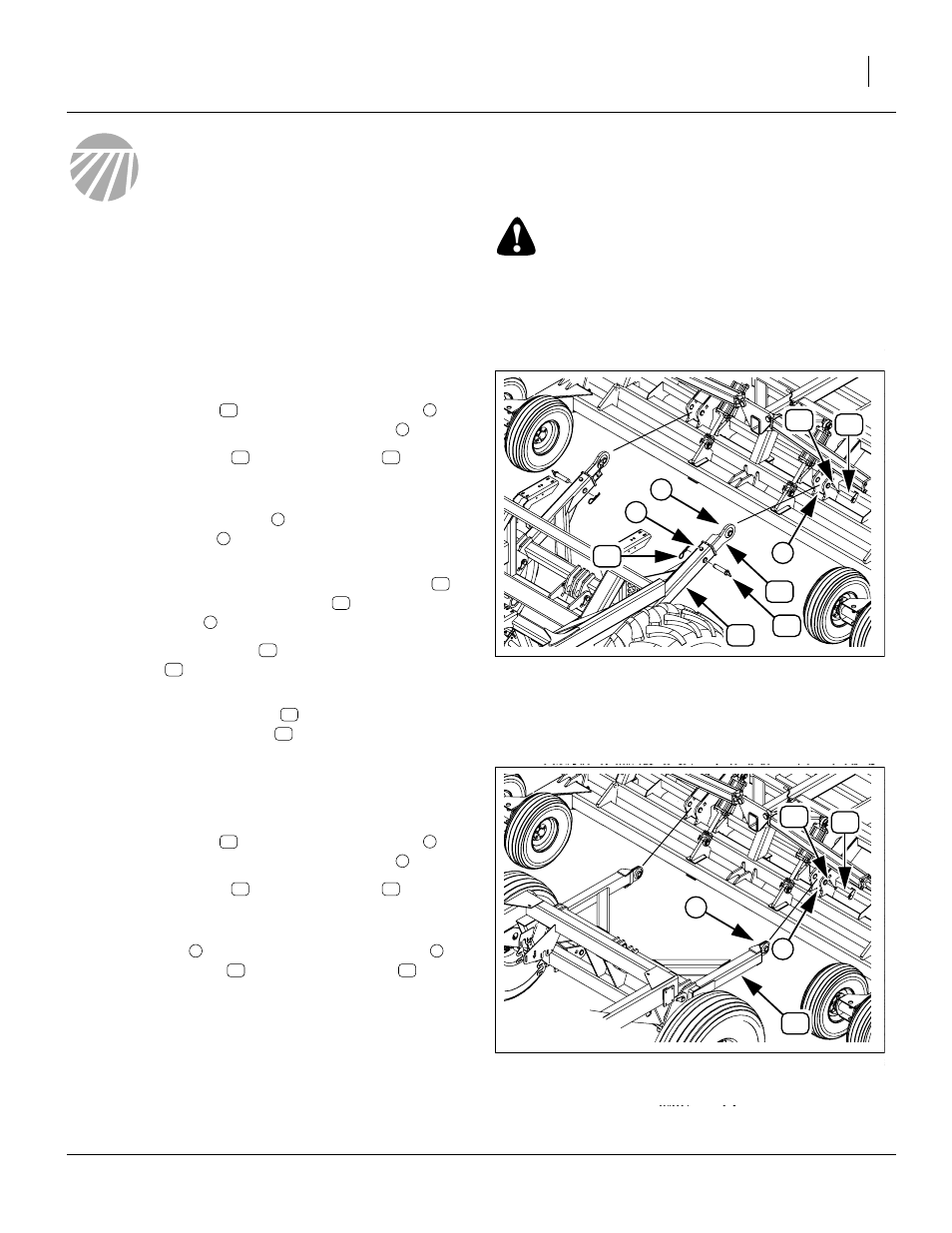 Setup, Hitch cart to implement, Hitching adc2350 cart | Hitching adc2220 cart, Setup hitch cart to implement, Hitching adc2350 cart hitching adc2220 cart, Warning | Great Plains NTA3010 Predelivery Manual User Manual | Page 21 / 44