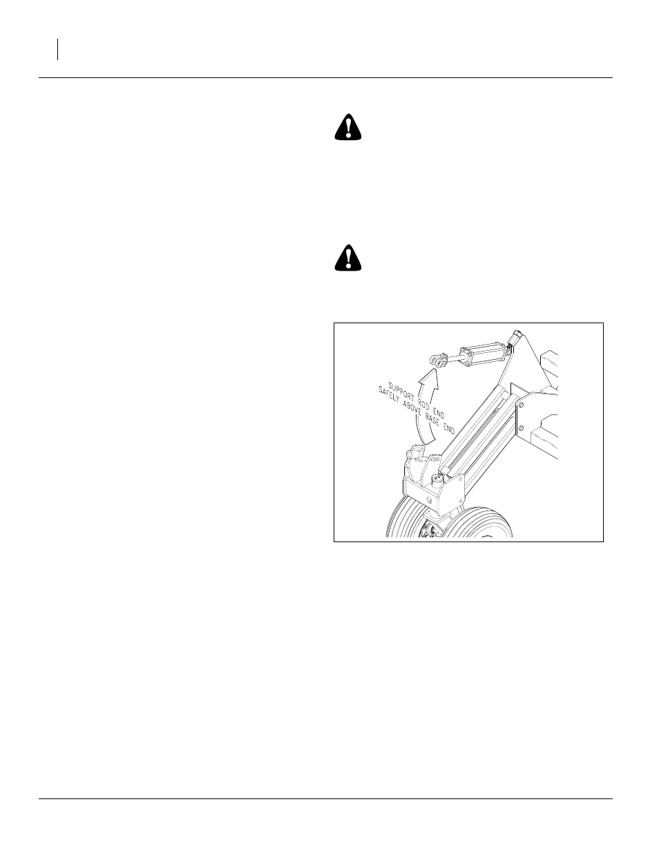 Charging hydraulics, Charging lift hydraulics, Warning | Great Plains NTA3010 Predelivery Manual User Manual | Page 24 / 44